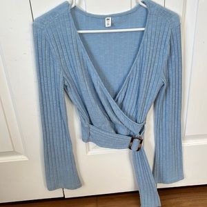 BP Baby Blue crop top long sleeve XS